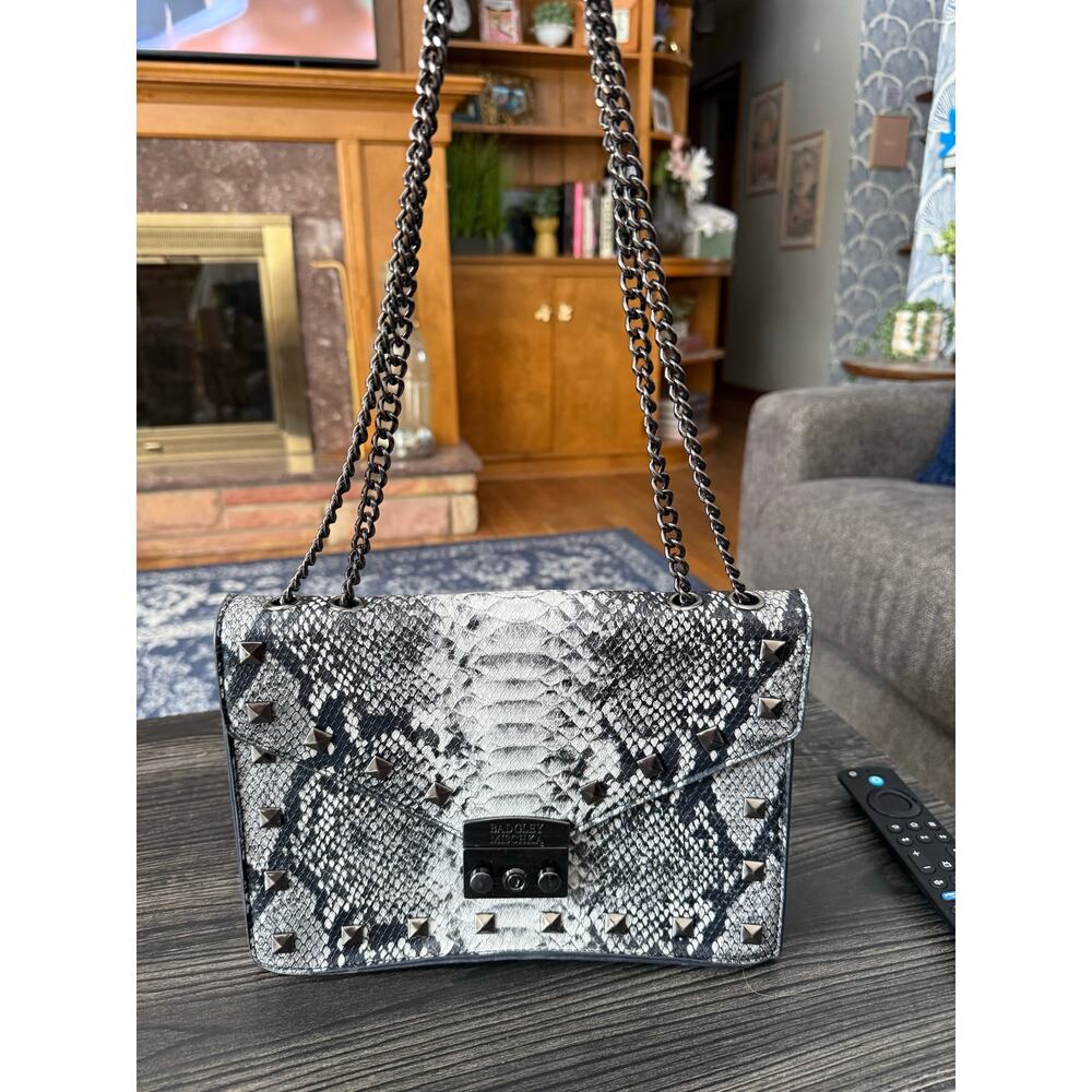 Badgley Mischka Snake Print Vegan Leather Cross Body Bag - Picture 4 of 7
